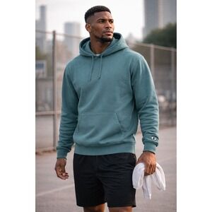 Champion Authentic Athletic Pullover Hoodie Teal Sage Green Small